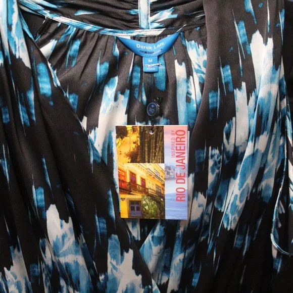 NWT Derek Lam for DesigNation Faux Wrap Bubble Hem Mini Dress Size Medium - Picture 5 of 8